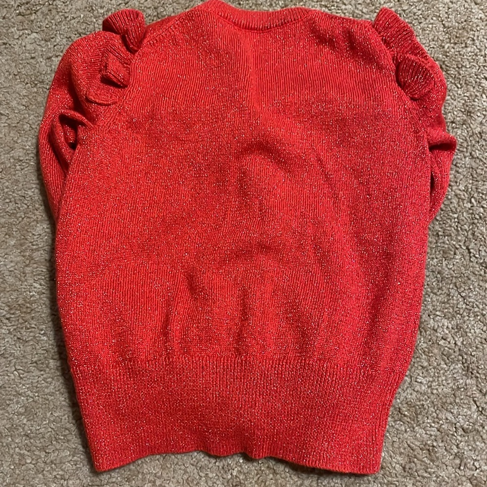 Crewcuts Red Sparkle Ruffle Cardigan - Picture 4 of 4